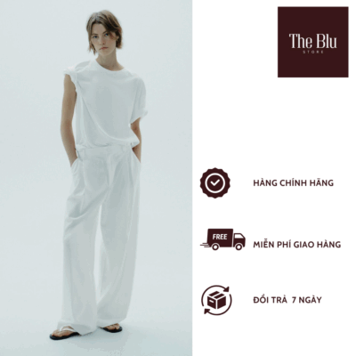 Quần Tây Ống Rộng Trắng