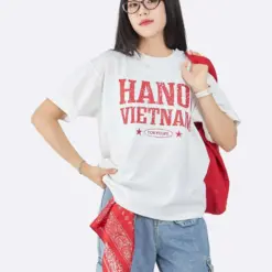 Áo Phông Nữ In Hình Hà Nội - Việt Nam