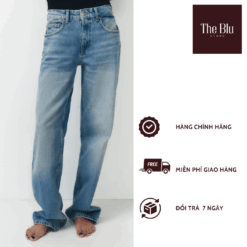 Quần Jean Nữ Ống Rộng Lưng Cao