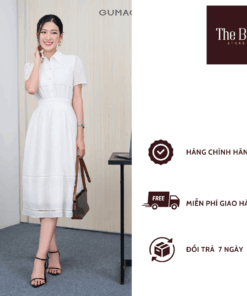 Đầm sơ mi phối ren
