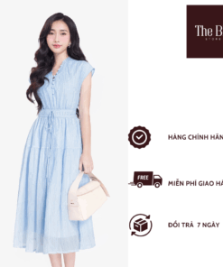 Váy xòe dáng dài nhấn eo bo chun- The Blu Store