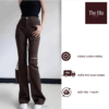 Quần Jean Nữ Ống Bass Zip 1 Bên Ống
