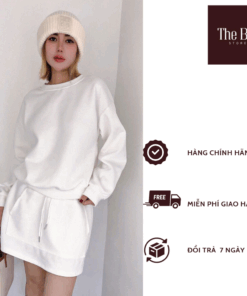 Set Váy Nỉ Nữ – Chân Váy Kết Hợp Áo Thun