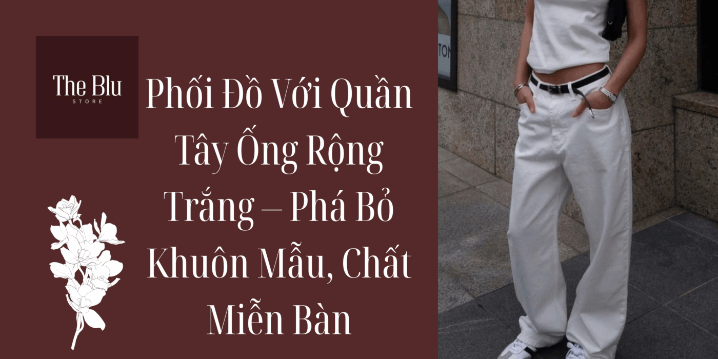 Quần Tây Ống Rộng Trắng